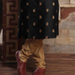Magnificent Black With Gold Colored Embroidery Work Slub Silk In USA