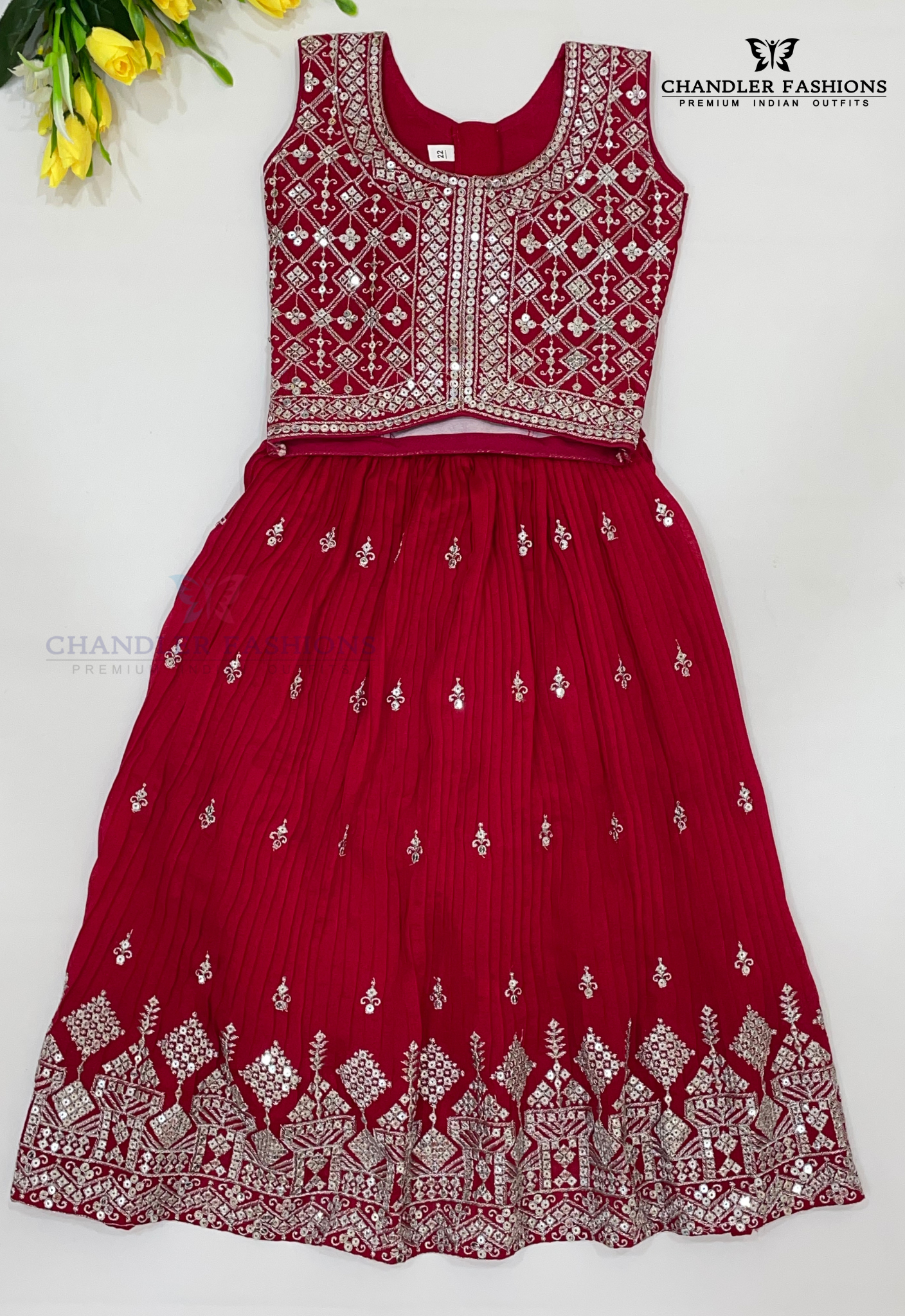 Georgette Choli Sets With Stone Work For Girls In Case Grande