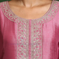 Pink Color Silk Blend With Embroidery Work Salwar Suits In Mesa