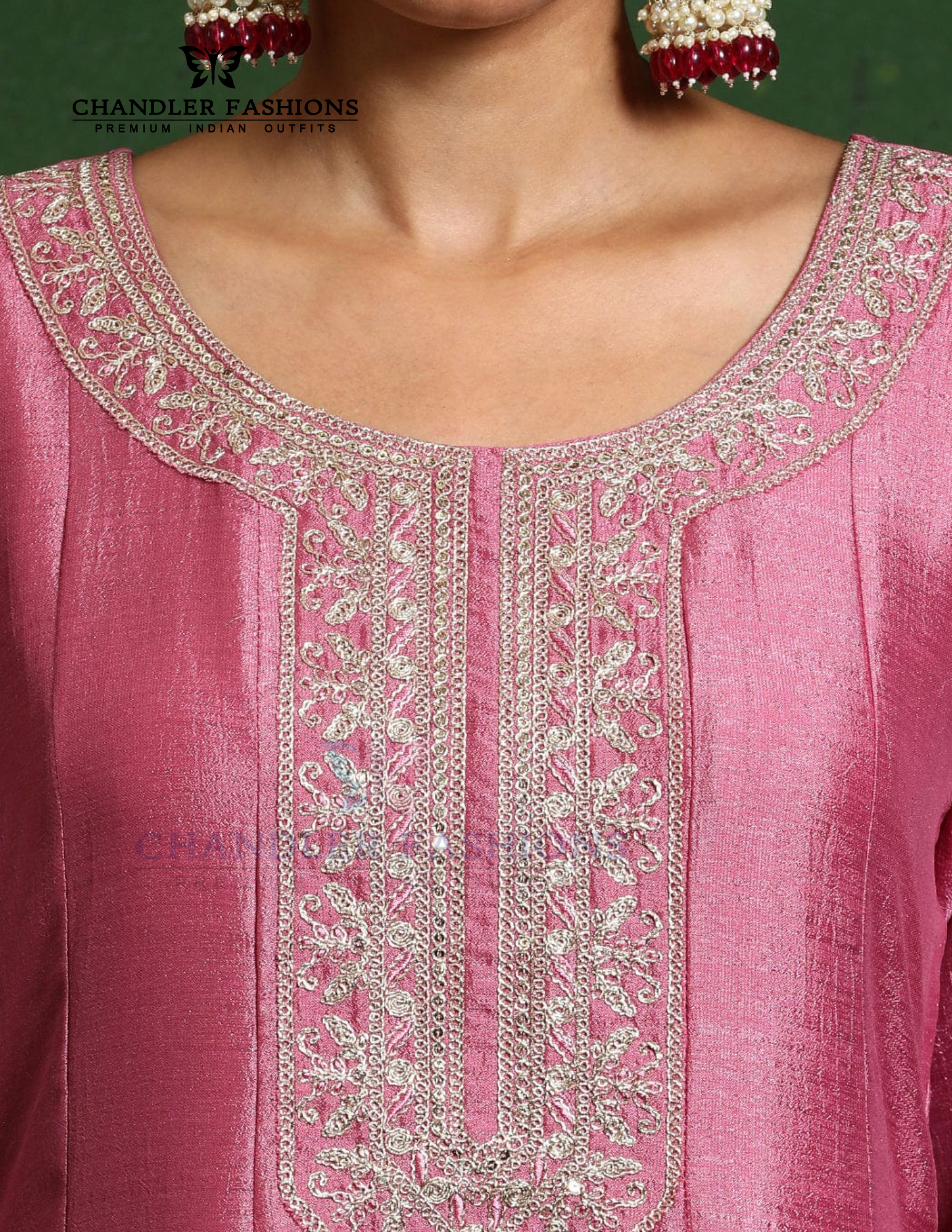 Pink Color Silk Blend With Embroidery Work Salwar Suits In Mesa