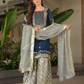 Attractive Blue Color Georgette With Embroidered Sequins Work Sharara Suits For Women