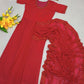 Red Color Ready To Wear  Georgette Embroidery Gown Saree In Sucity