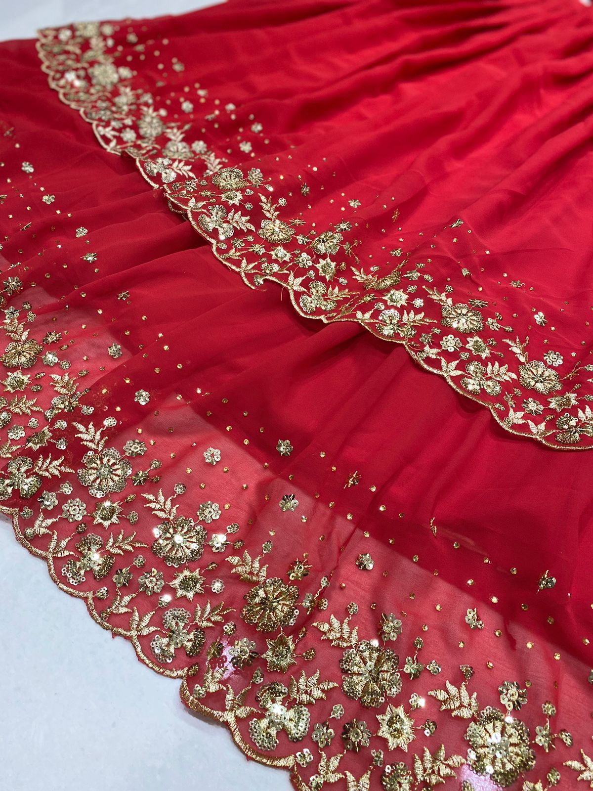 Attractive Red Georgette Lehenga For Women In USA