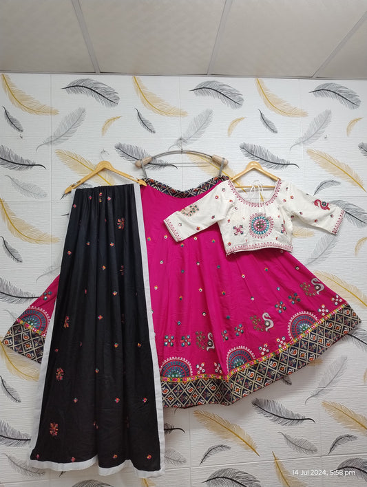 Delightful Pink Colored Chaniya Choli Lehenga With Dupatta Sets