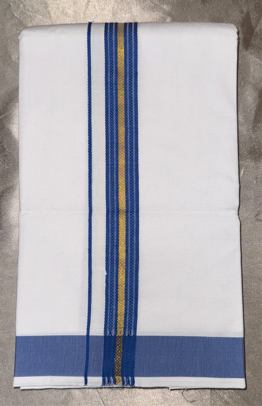 Beautiful Men’s Blue Border Dhoti