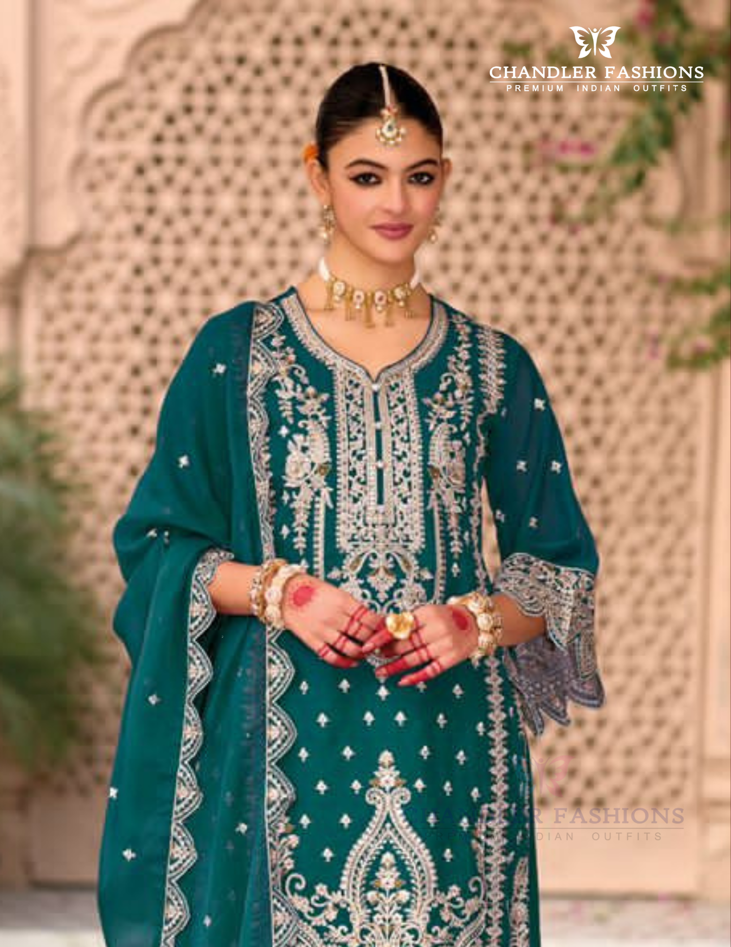 Teal Green Color Organza With Embroidery Work Salwar Suits With Dupatta In USA