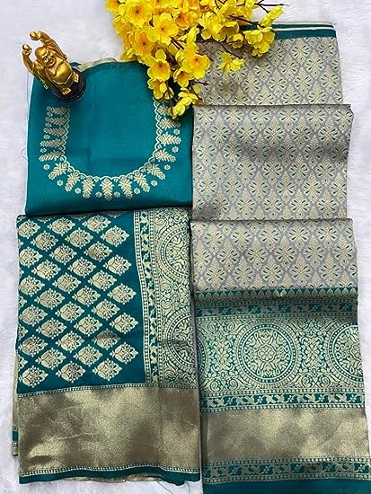 Banarasi Silk Half Saree Lehenga Choli With Flower Butti And Zari Work in Yuma