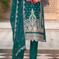 Teal Green Color Organza With Embroidery Work Salwar Suits With Dupatta In Chandler