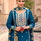 Charming Teal Blue Color Chinon With Embroidery Work Palazzo Suits Near Me