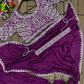 Purple Color Chinon With Embroidery Work Ready To Wear Saree In USA