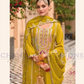 Delightful Mustard Yellow&nbsp;Color Chinon With Embroidery Work Palazzo Suits Near Me