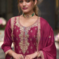 Gorgeous Dark Pink Color Chinon With Embroidery Work Palazzo Suits Near Me