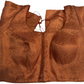 Attractive Front Open Orange Color Brocade Elbow Sleeve Readymade Blouse For Women
