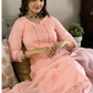 Peach Colored Cotton Embroidery Work Kurti & Pant With Dupatta In USA