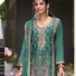 Stunning Teal Green Color Chinon With Embroidery Work Palazzo Suits Near Me