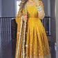 Graceful Golden Yellow Heavy Chinon Silk Kurti Suit With Embroidery Work Near Me