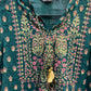 Amazing dark green color work kurti for women