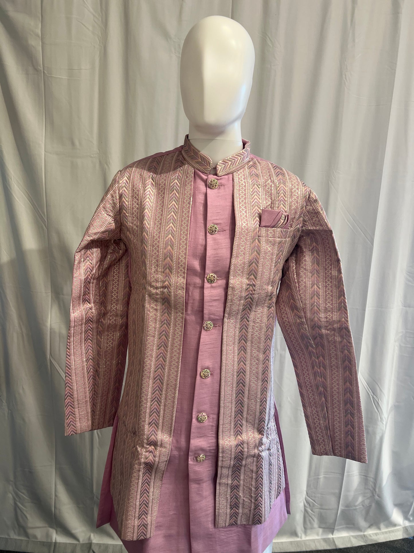 Amazing Purple Color Embroidery And Sequins Work Sherwani Suits For Men
