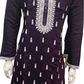 Wonderful Wine Color With Embroidery Work Kurta Suits For Men