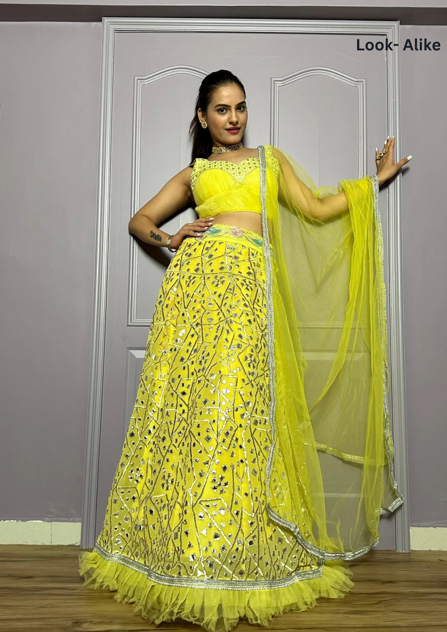 Spectacular Yellow Color Georgette Lehenga In USA