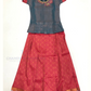 Appealing Green And Pink Color Stone Work With Silk Langa set For Girls