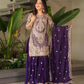 Alluring Purple Color Crazy Silk Heavy Coding Embroidery Sequins Work Palazzo Suits