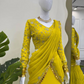 Attractive Yellow Color Faux Georgette Thread Work With Sequins  Lehenga in Tempe