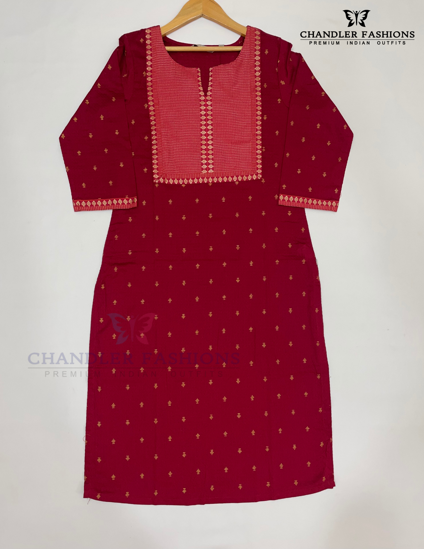 Maroon Color With Embroidery Work Kurti In USA