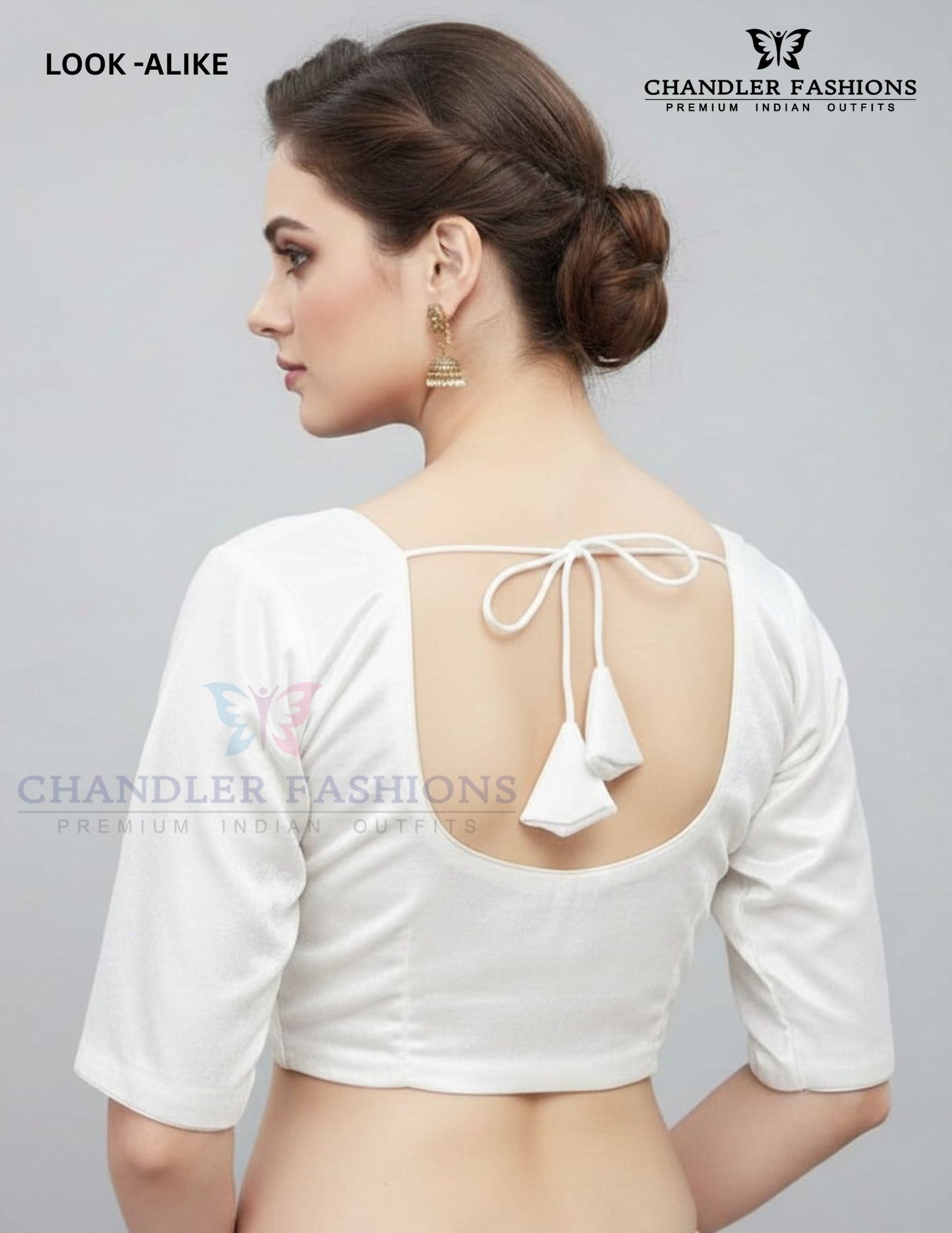 White Color Velvet Readymade Blouse Near Me