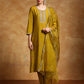 Alluring Mustard Yellow Color Cotton Blend With Embroidery Work Salwar Suits For Women
