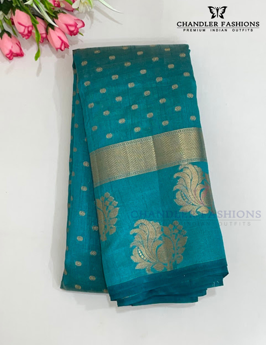 Charming Sky Blue Color Silk Saree With Zari Work For Women