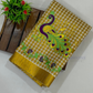 Wonderful Kerala Cotton Peacock Embroidery Saree With Copper Zari Border Near Me