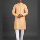 Stunning Beige Color Brocade With Lining Kurta With Pajama Pant For Men