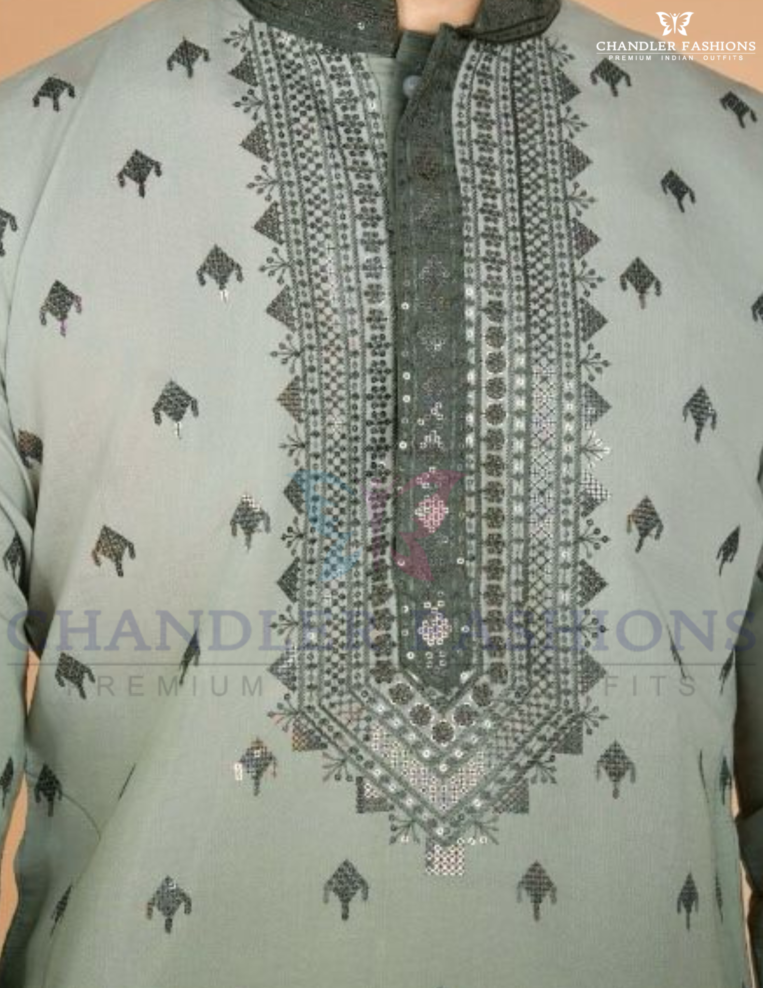 Kurta Thread Work With Pajama Cotton Set in USA