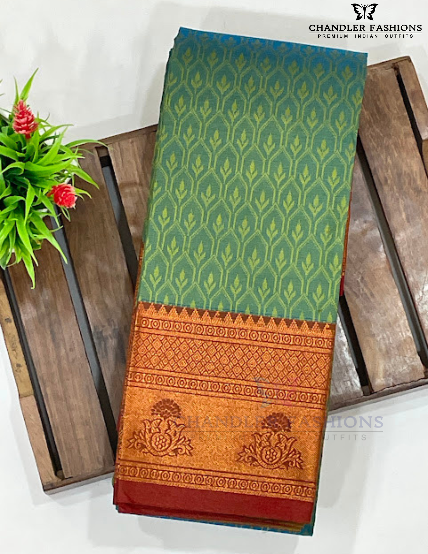 Beautiful Green Color Art Silk Saree With Zari Work For Women Near Me
