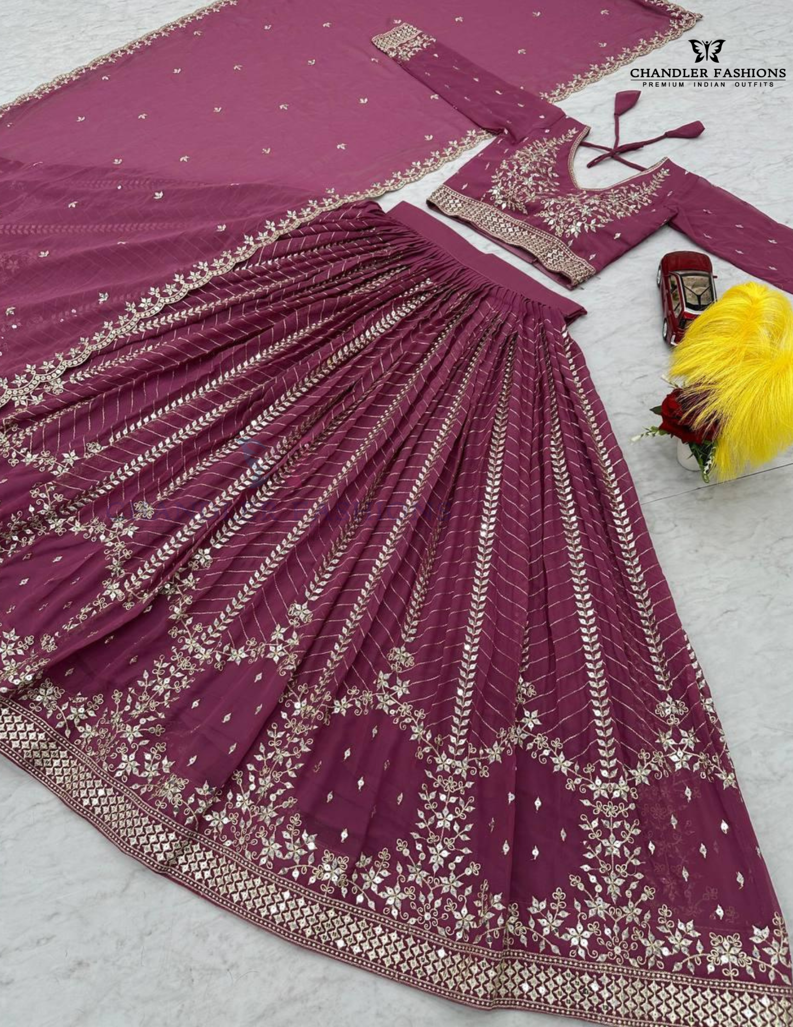 Light Purple Color Embroidery And Sequins Work Lehenga Choli In USA