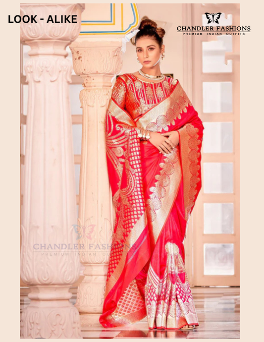 Gorgeous Pink Colored Printed Work Banarasi Soft Silk Designer Sarees For Women
