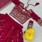 Red Color Georgette Lehenga Choli With Embroidery Work In Yuma