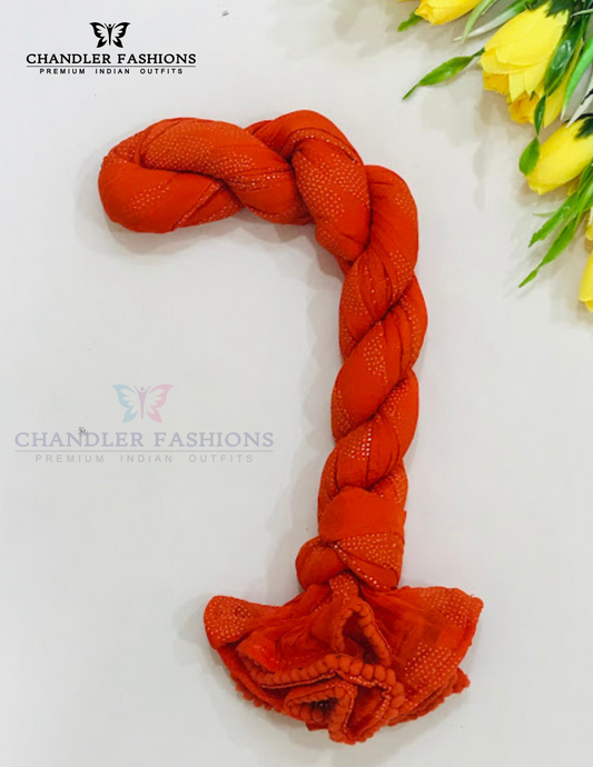 Beautiful Orange Colored Chiffon With Gold Printed Dupatta For Women