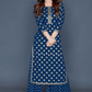 Gorgeous Blue Colored Gold Printed Rayon Kurti With Palazzo Suits For Women