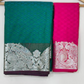 Alluring Green Color Soft Silk Saree With Silver Zari Work In USA