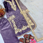 Amazing Purple Color Palazzo Suits With Embroidery And Sequins Work Near Me