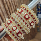 Metal Bangles Set With White And Maroon Stones For Women Near Me