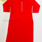 Delightful Red Color Rayon Stone Work Kurti For Girls