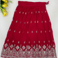 Red Colored Georgette Choli Sets With Embriodery Work For Girls In Suncity West