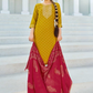 Pleasing Mustard Yellow Rayon With Foil Print Kurti And Dupatta Sets For Women