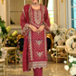 Maroon Color Soft Organza With Embroidery Work Salwar Suits Near Me