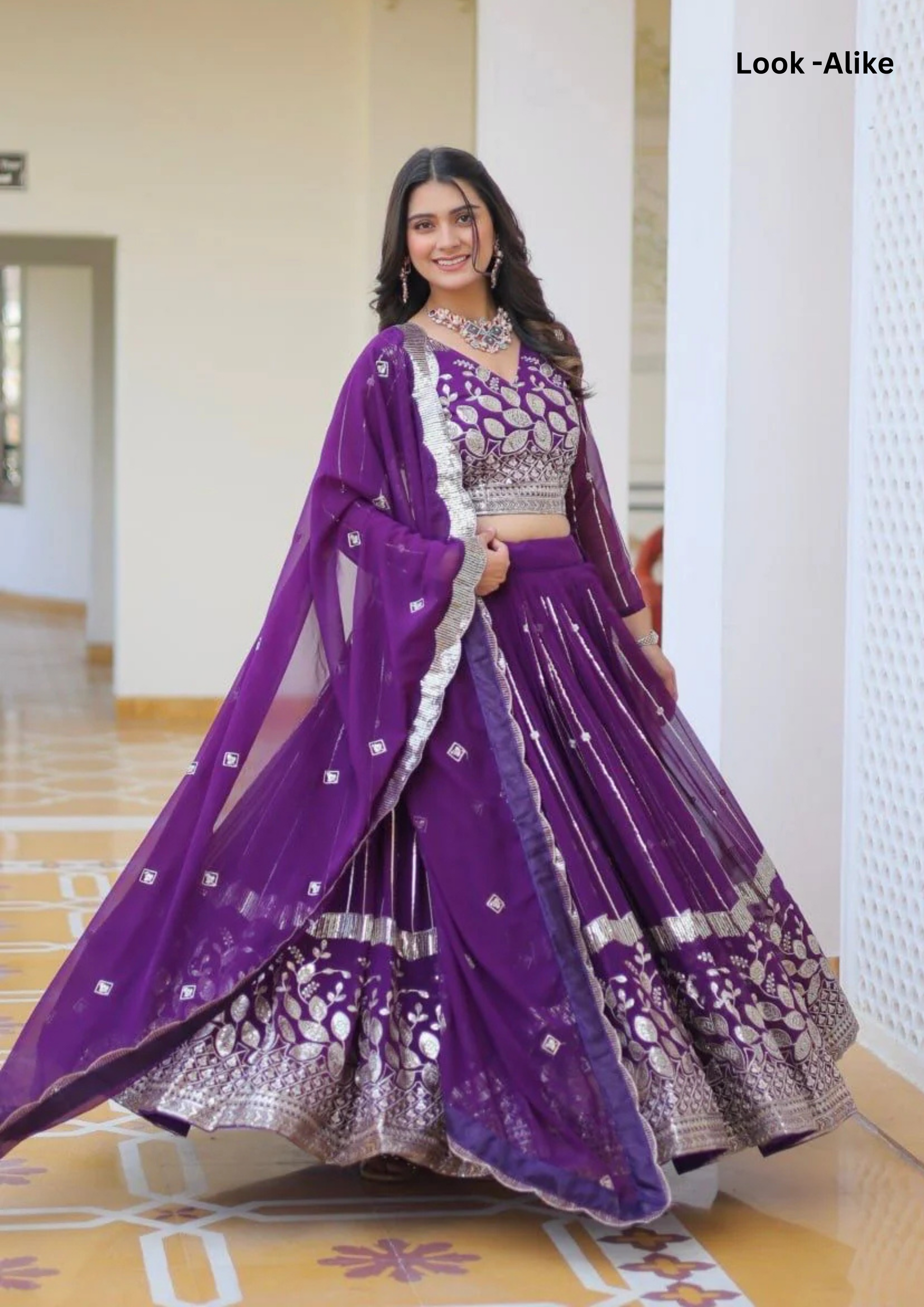 Embroidered With Sequins Lehenga Choli For Women In Yuma