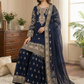 Alluring Navy Blue Color Georgette Sharara Suits Near Me