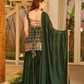 Pleasing Green Color Faux Georgette Palazzo Suit In Chandler